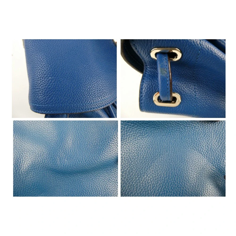 Coach Denim Pebble Leather Turnlock Tie Rucksack 35303